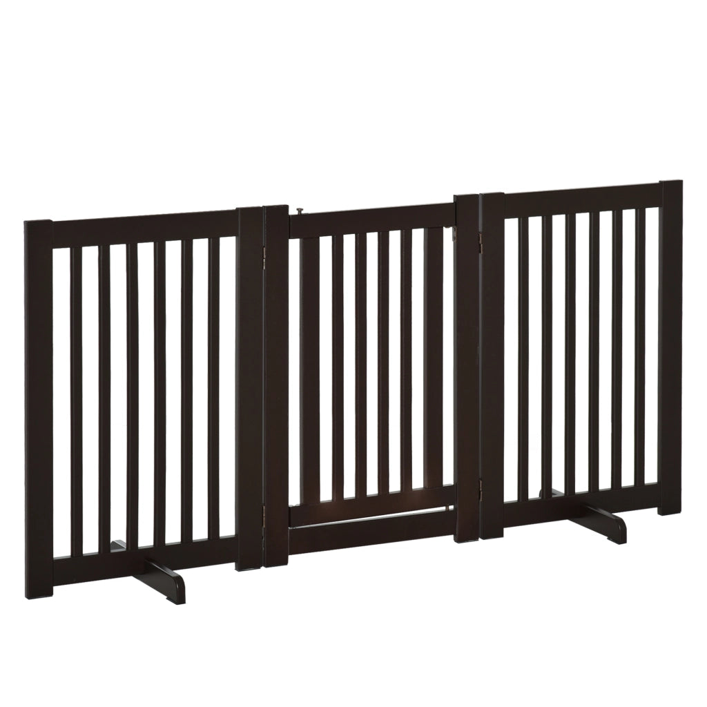 Cancelletto di Sicurezza Regolabile ¨C Xylo ¨C 3 Pannelli Legno Marrone 155x76 cm