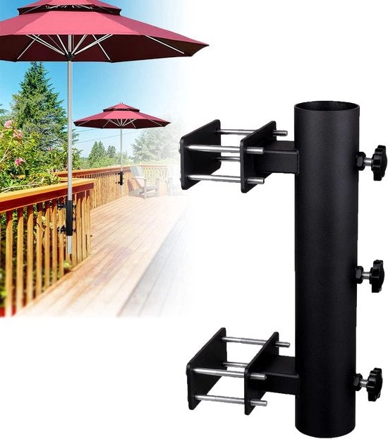 Sostegno parasole robusto - ideale per il terrazzo - nero - acciaio