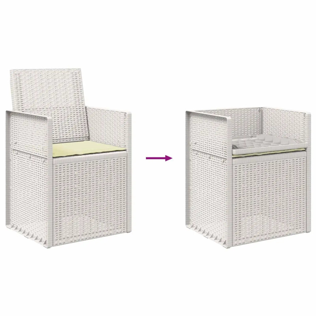 Sedie da pranzo da giardino 2 pcs Bianco e Crema PP 899997