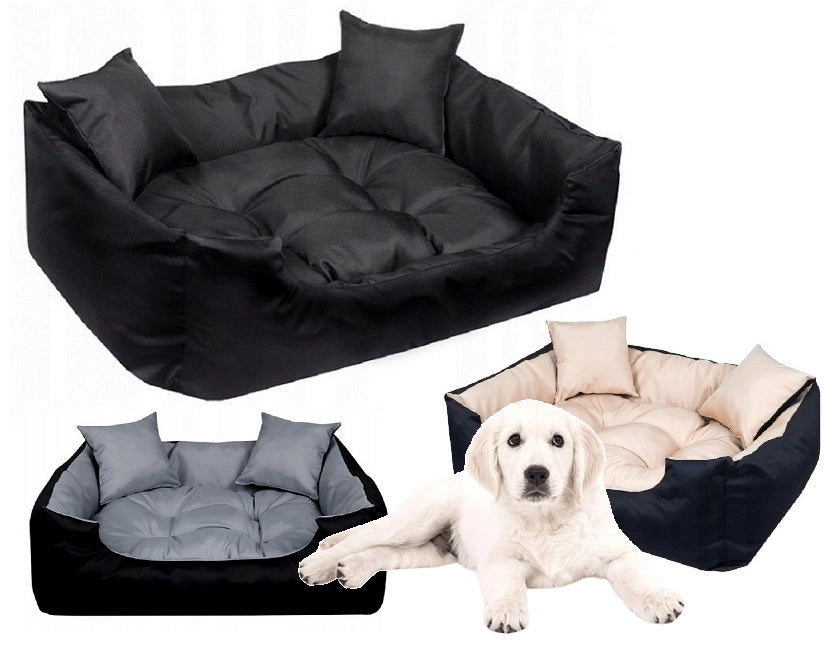 AIO FACTORY 115x95 cm ECCO Cuccia per cani impermeabile nera con cuscino per cani