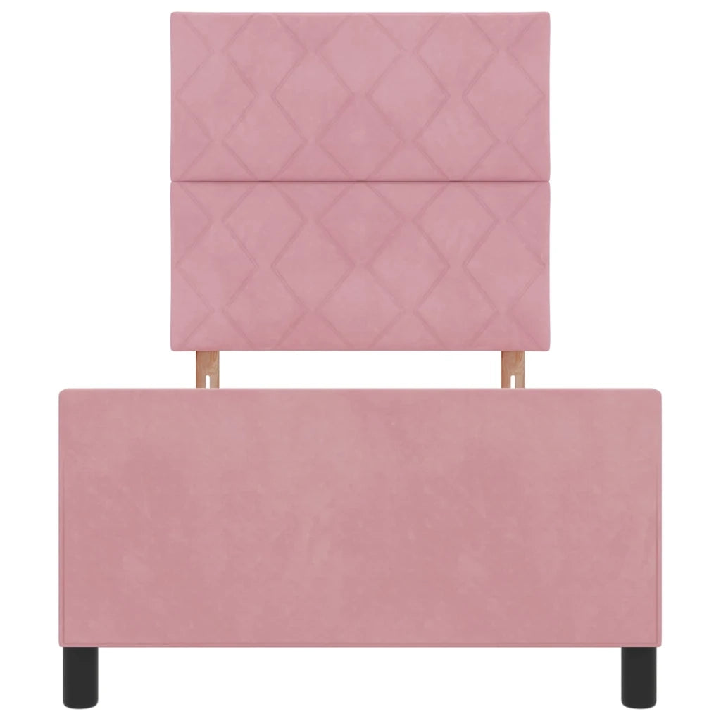 Letto a molle con testiera Rosa 90 x 190 cm Velluto 3344980
