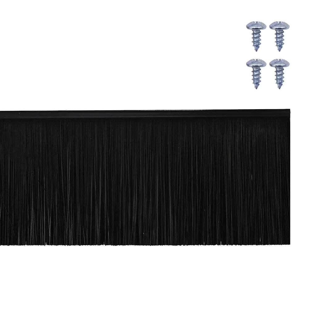 Spazzole per porte a vite 12 pcs Nero 100 cm Lega di alluminio 42019604