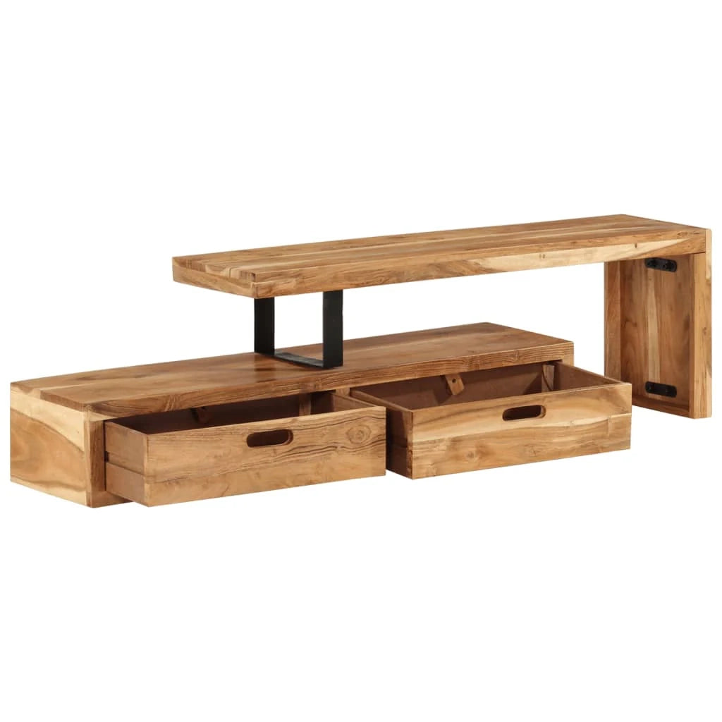 Mobile porta TV multimediale mensola per TV credenza per TV sala da pranzo soggiorno camera da letto legno massello di acacia marrone 02_0026957