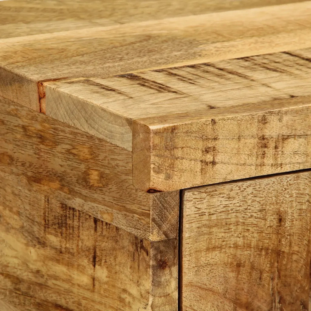 Comodino a Parete in Legno Grezzo Massello di Mango 4017452