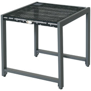 Tavolino da Caff¨¨ da Giardino in Rattan con Piano in Vetro Temperato ¨C zephmum ¨C Bianco 60x60x45