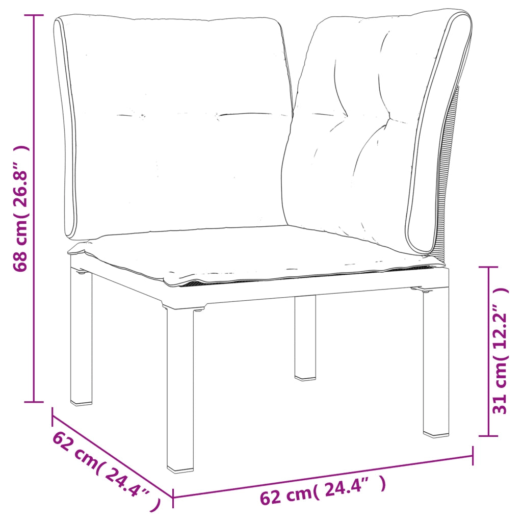 Set Salotto da Giardino 7 pz | Set di Mobili da Esterno Nero e Grigio in Polyrattan