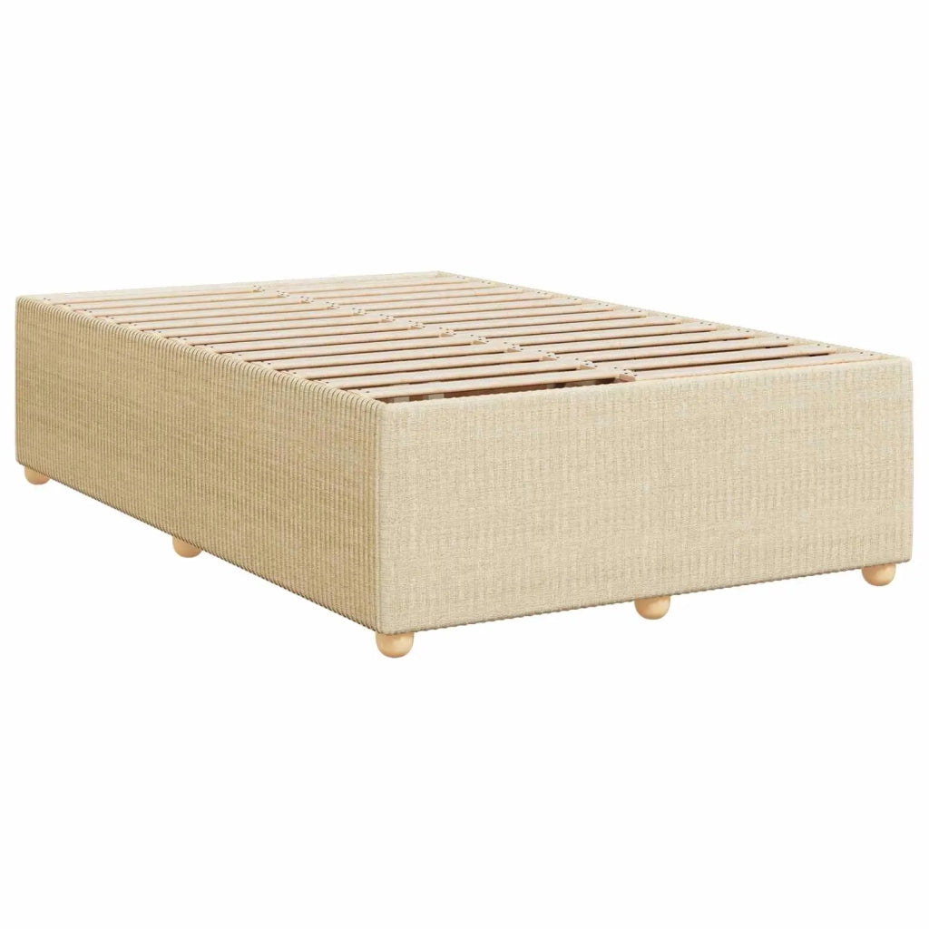 Letto box spring con materasso Crema 120 x 200 cm Tessuto 3451452