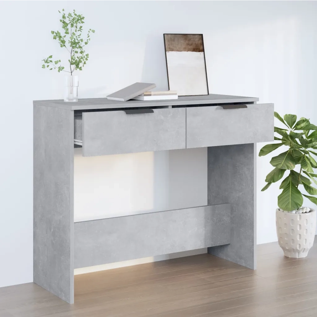Tavolino da Salotto-Tavolino da soggiorno-Tavolo Grigio Cemento 90x36x75cm Legno Multistrato