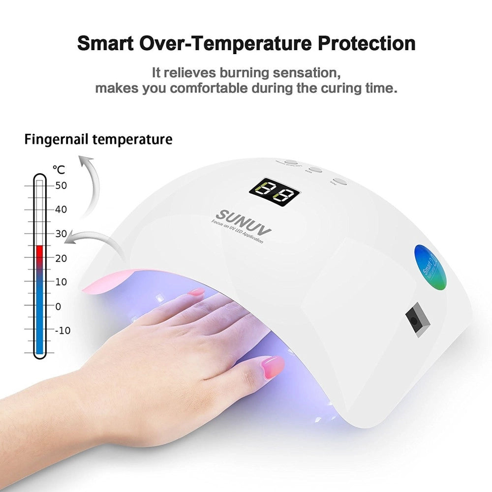 Trade Shop - Lampada Unghie Uv Led Per Gel Sun8 36w Automatica Sensore Con Timer Preimpostati -