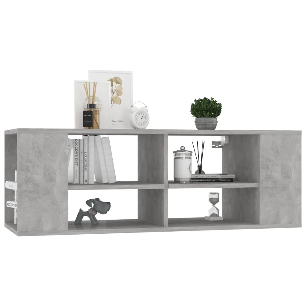 Mobile TV Parete Grigio Cemento 102x35x35 cm Legno Multistrato 806242