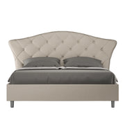BS COM Letto matrimoniale contenitore imbottito 160x210 similpelle tortora