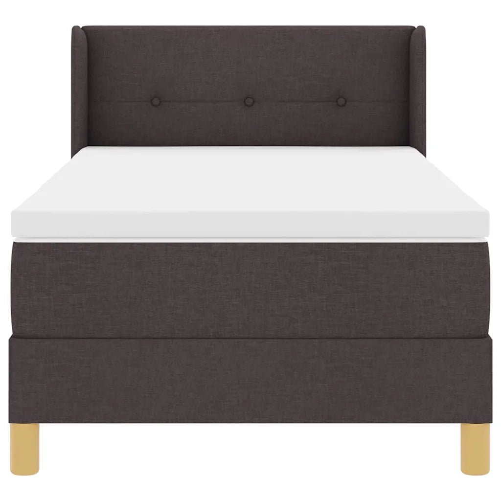 Letto a molle con materasso Marrone Scuro 200 x 100 cm Tessuto 3341282