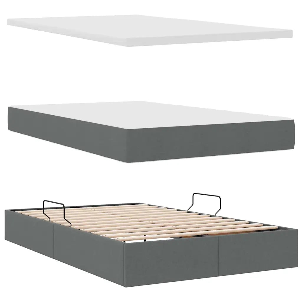 Letto con contenitore e materasso Grigio scuro 120 x 200 cm 3370219