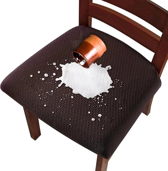 Set di 4 divani da soggiorno - jacquard - impermeabile - caffè