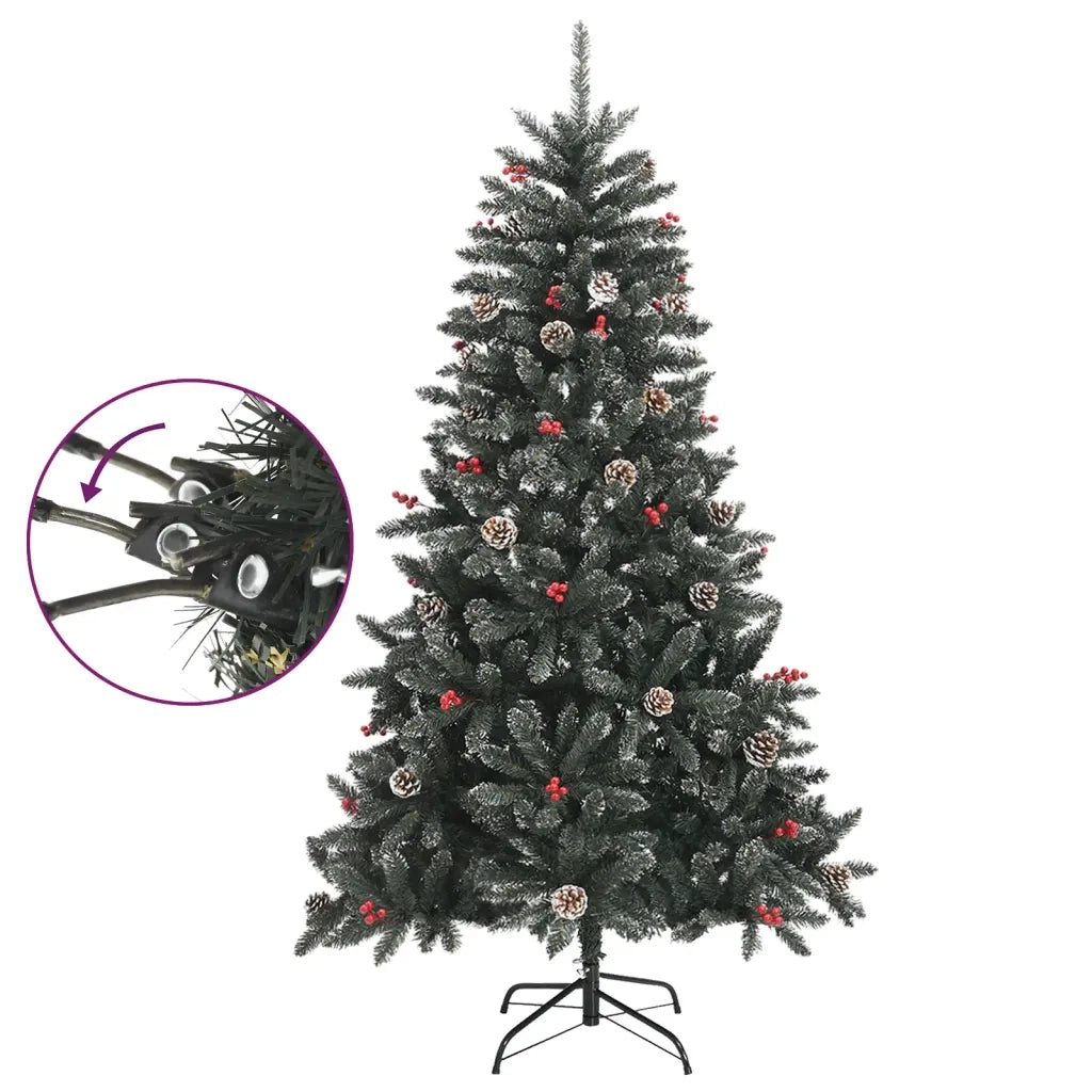 Albero di Natale Artificiale con Base Verde 150 cm PVC 345179