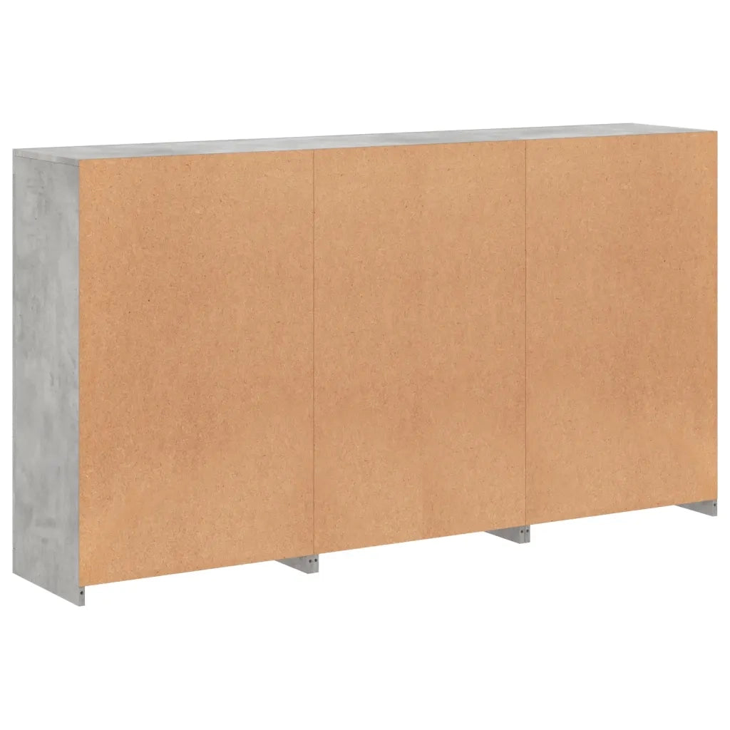 Credenza con Luci LED-Buffet-Armadio da cucina Grigio Cemento 181,5x37x100 cm 926222