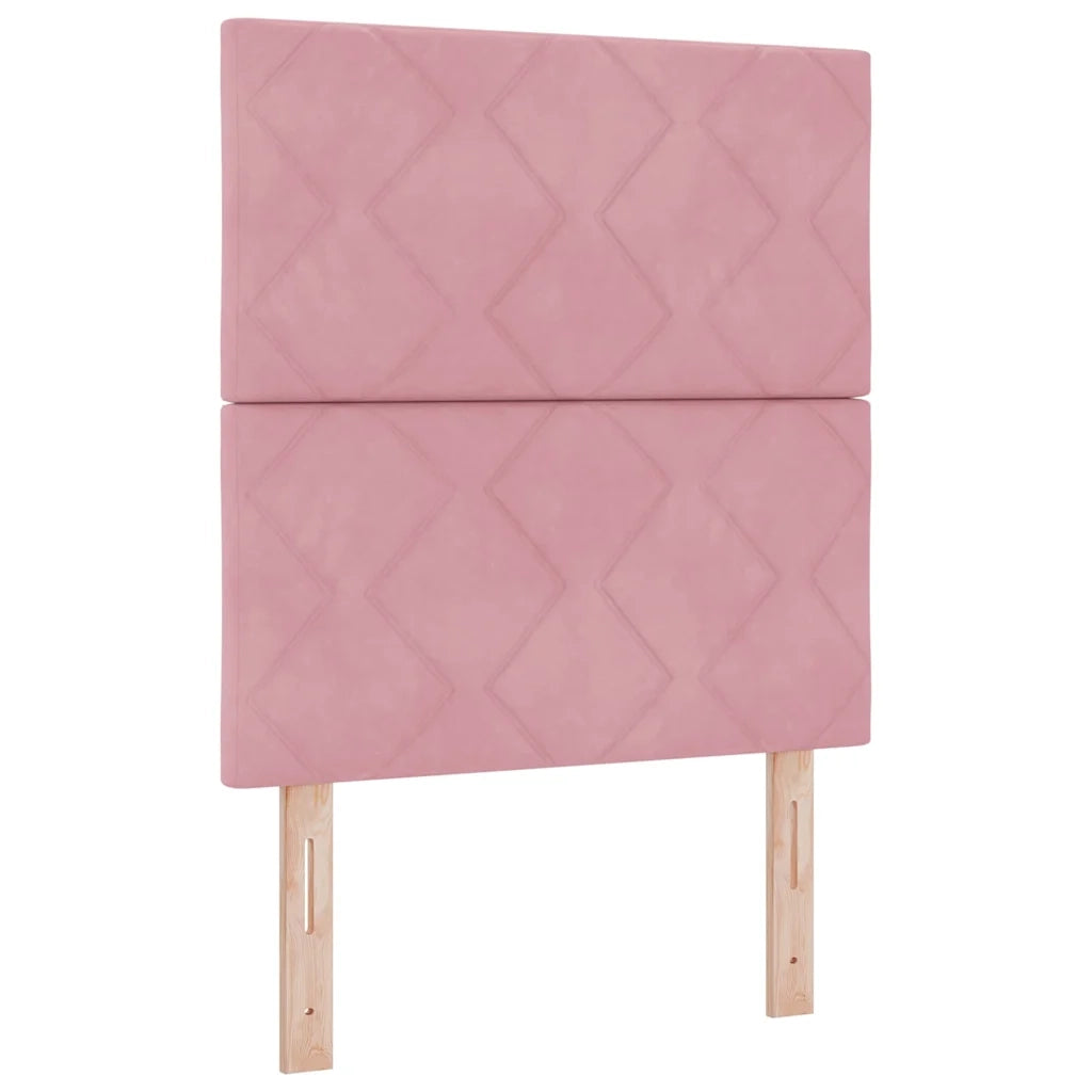 Letto a Sorgente LED con materasso Rosa 80 x 200 cm Velluto 3343345
