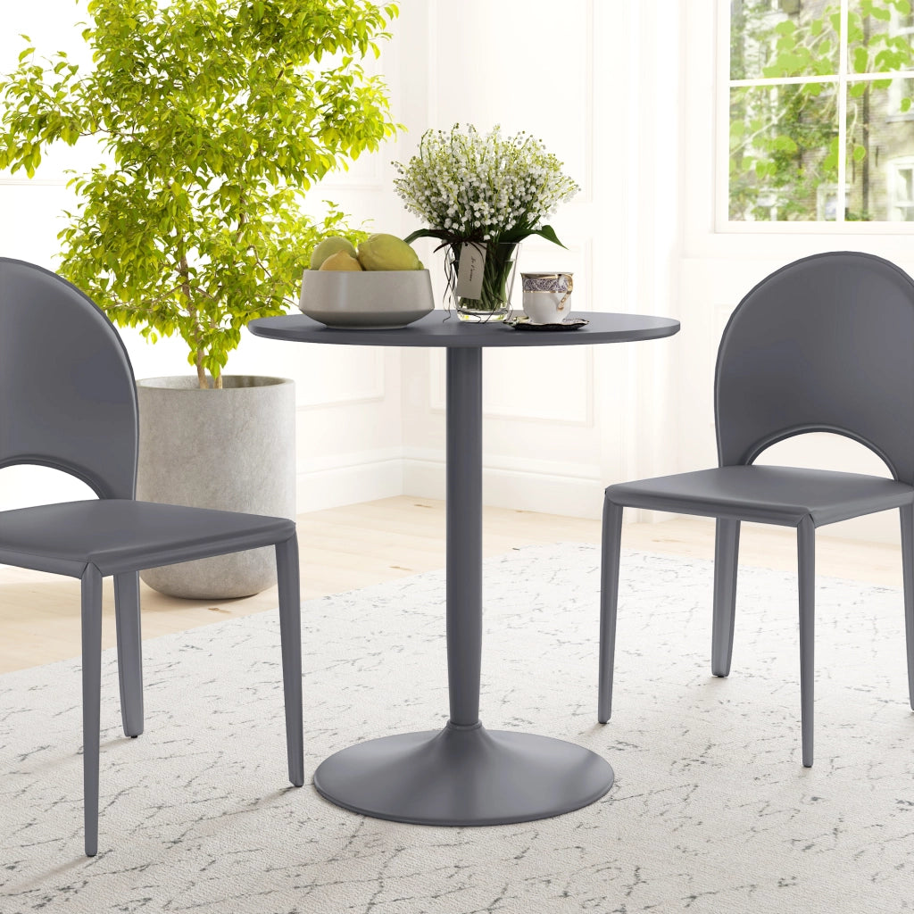 Tavolo da pranzo rotondo ¨C Minimal ¨C Grigio, acciaio, 70x70x75 cm