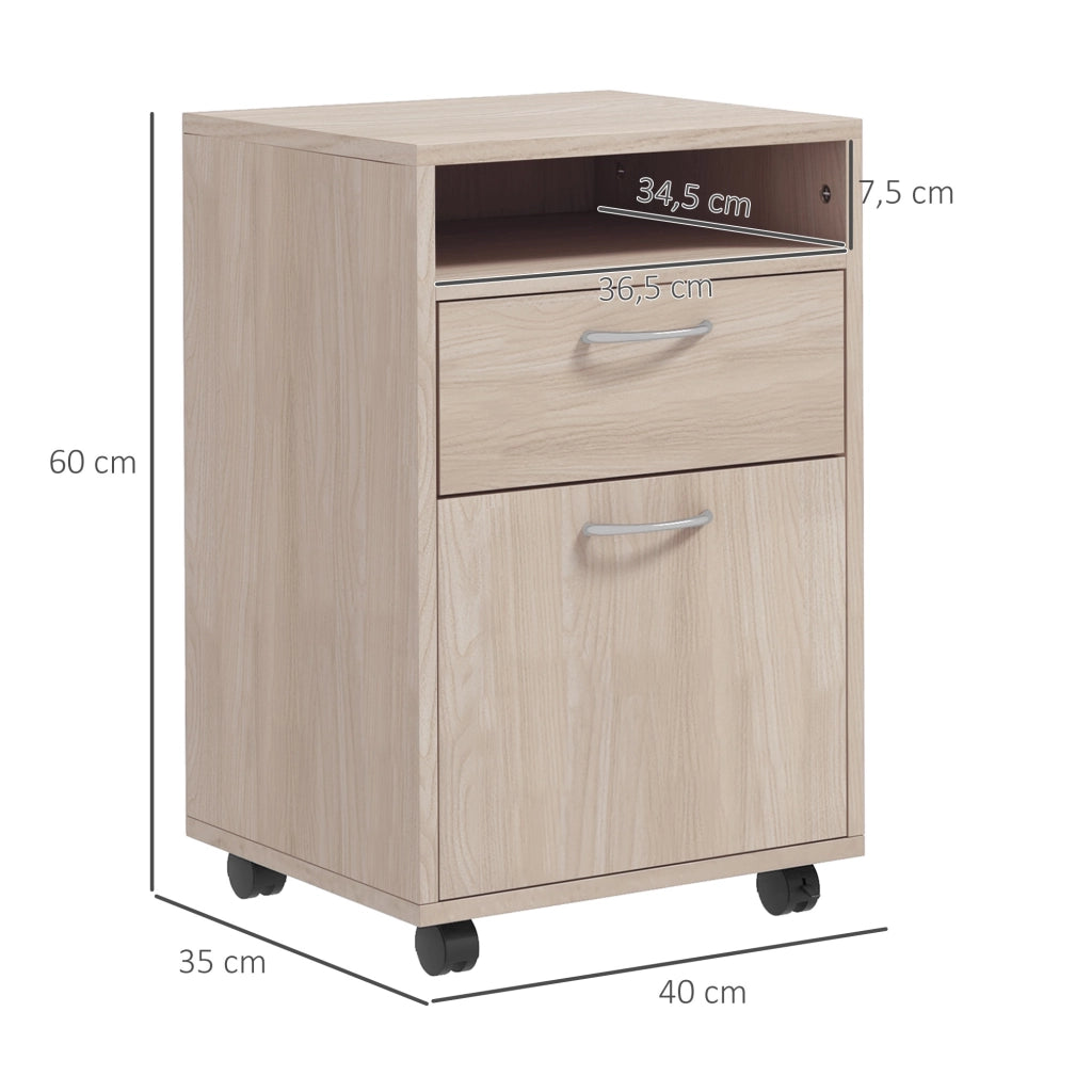 Scrivania con cassetto e scaffale ¨C Minimal ¨C Rovere 40x35x60 cm