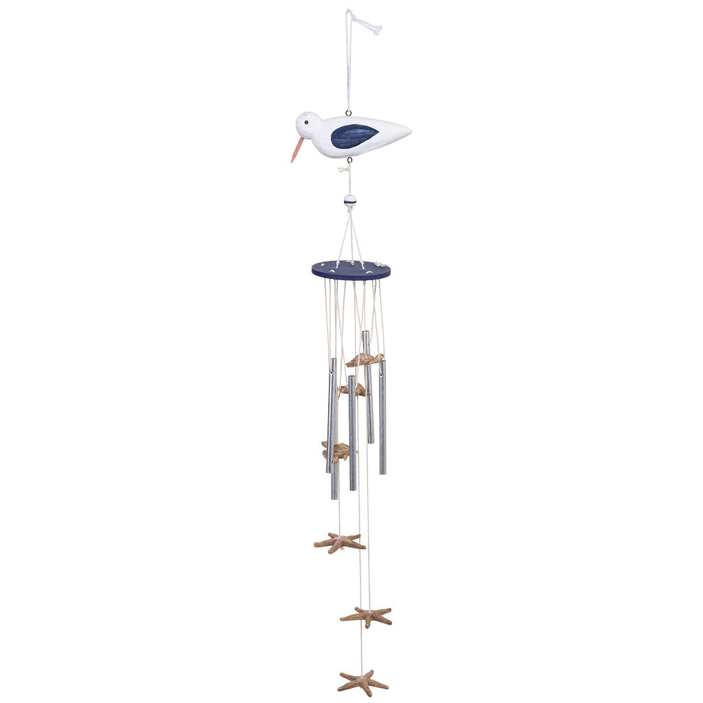 Carillon a vento in legno blu 14x8,5x75h cm