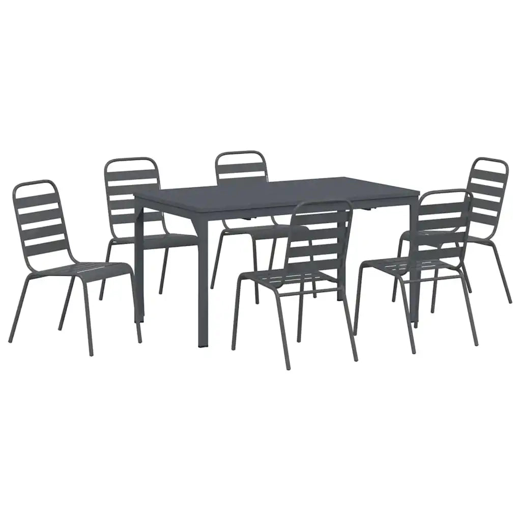Set da Pranzo per Giardino 7 pcs Antracite