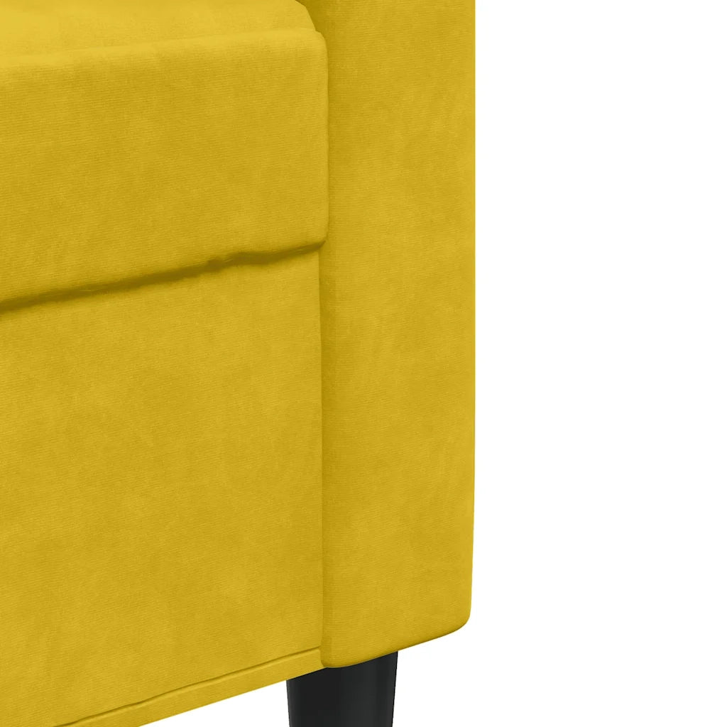 Set di Divani 2 pz con Cuscini e Rinforzi Giallo in Velluto 3278497