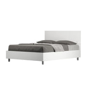 Letto Matrimoniale francese 140x200 cm testata dritta Demas - Senza rete,Bianco Frassino