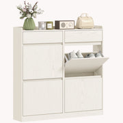 Scarpiera con cassetti e ante ¨C Minimal ¨C bianco 98x19x95 cm