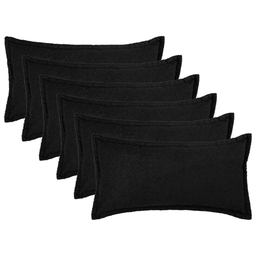 Federa 6 pcs HOUTEN Nero 40 x 70 cm Bouclé 917847