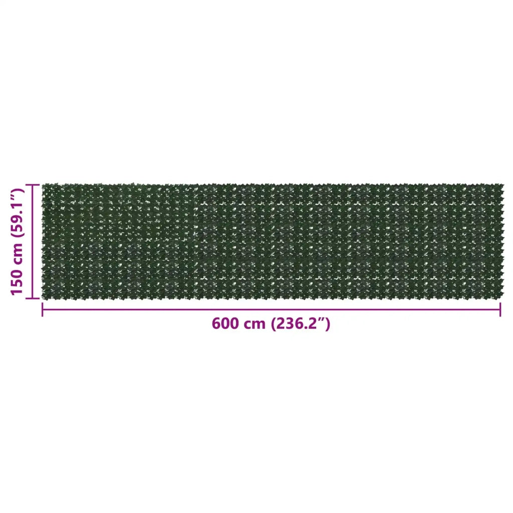 Schermo per balcone con foglie Verde Scuro 600 x 150 cm 42040636