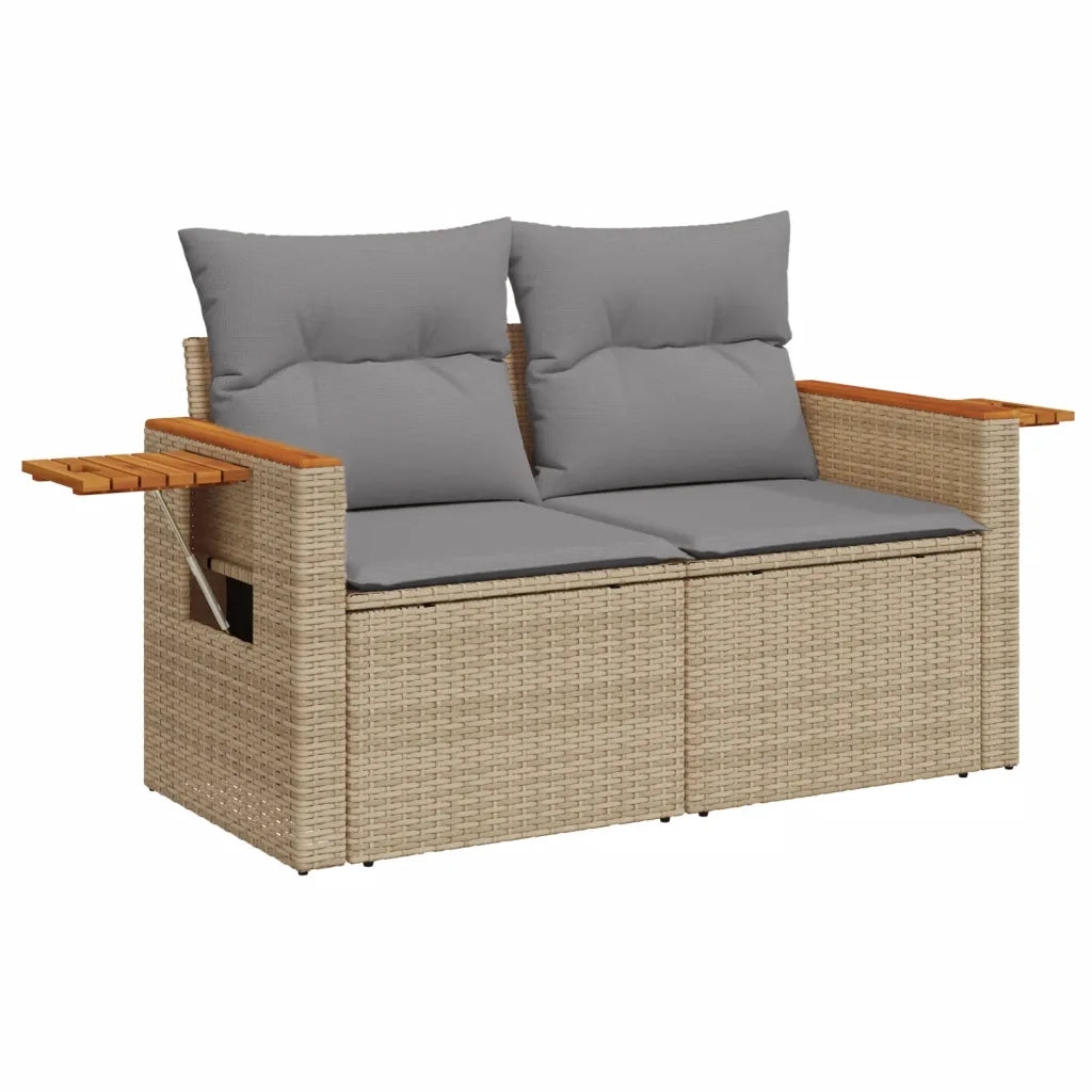 Set Divano da Giardino 6 pz con Cuscini Beige in Polyrattan 3226808