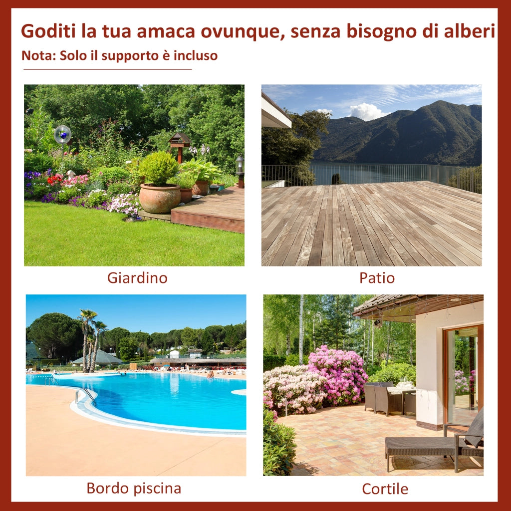 Supporto Amaca Regolabile ¨C Minimal ¨C 280x120x110cm Nero