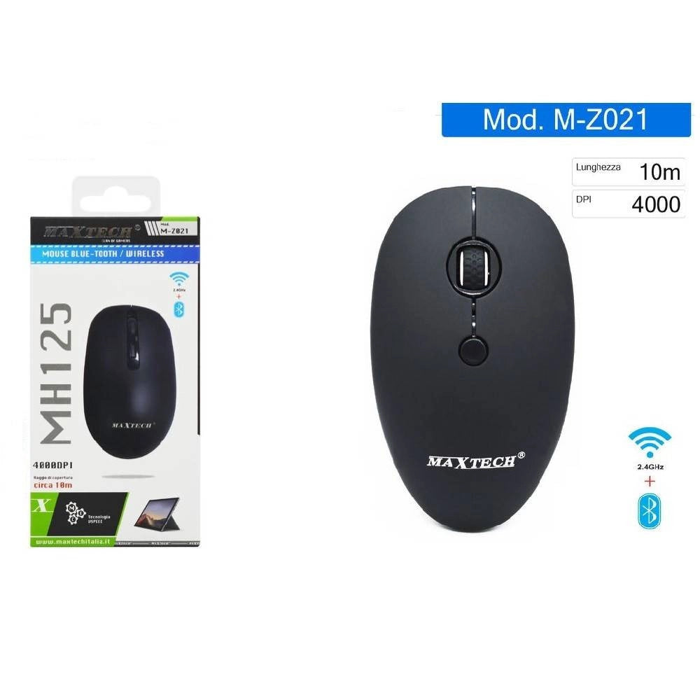 Trade Shop - Mouse Bluetooth Wireless 2.4ghz Senza Fili Per Notebook Computer 4000 Dpi M-z021 -
