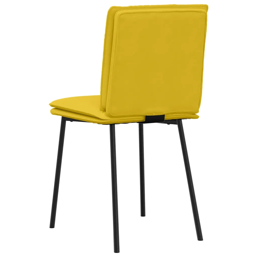 Sedie da Pranzo 4 pz Gialle in Velluto 3315351