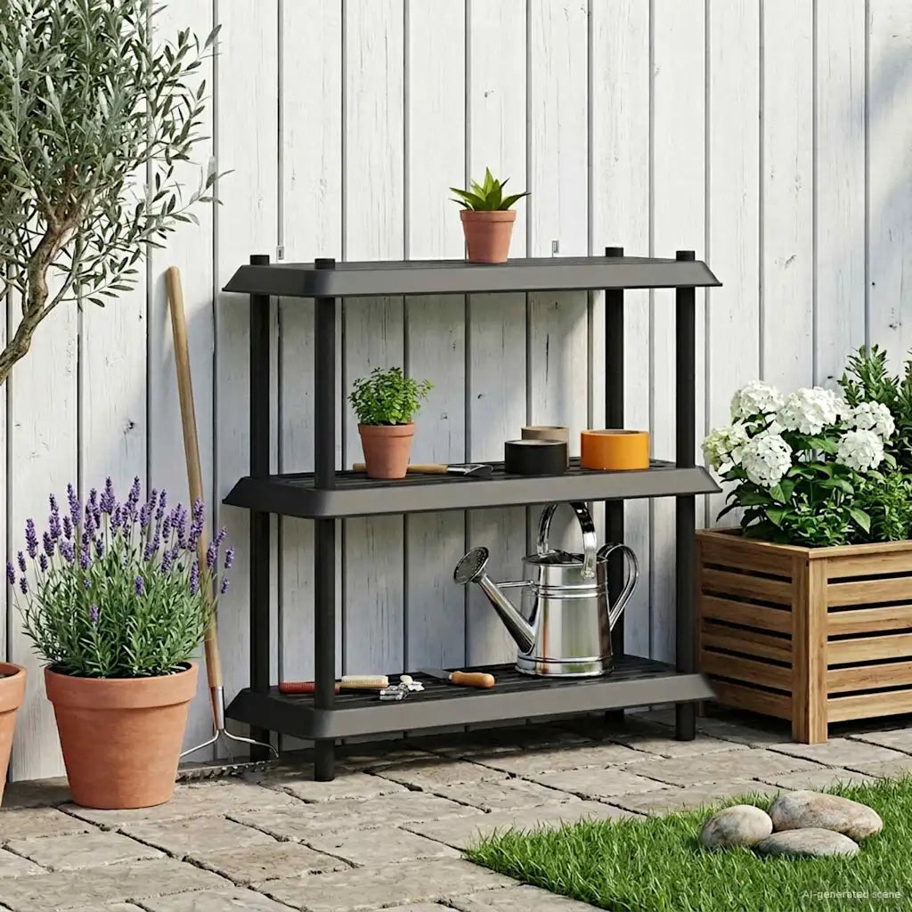 Unità di scaffalatura 3 livelli 100 x 40 x 96 cm PP Antracite 8011744