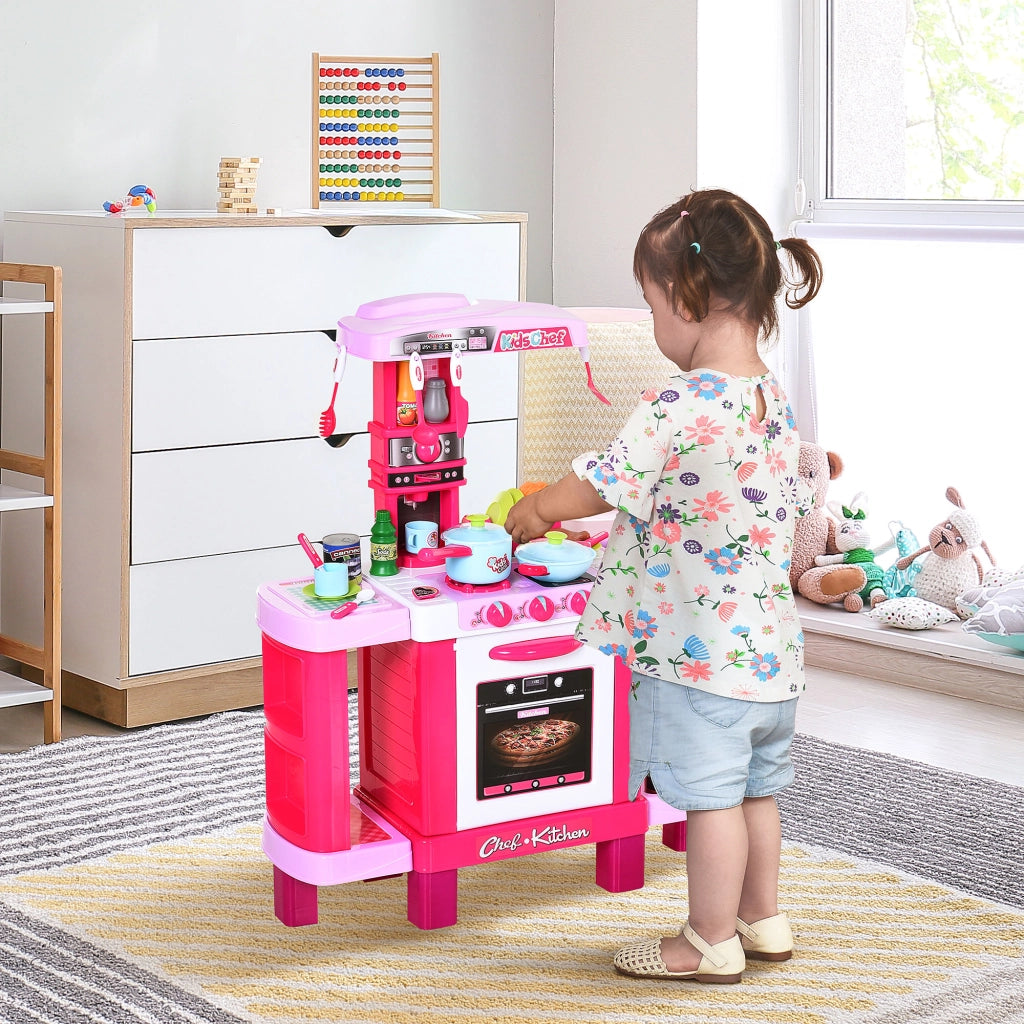 Cucina Giocattolo con Luci e Suoni ¨C Xylo ¨C Rosa 78x29x87 cm con 38 Accessori
