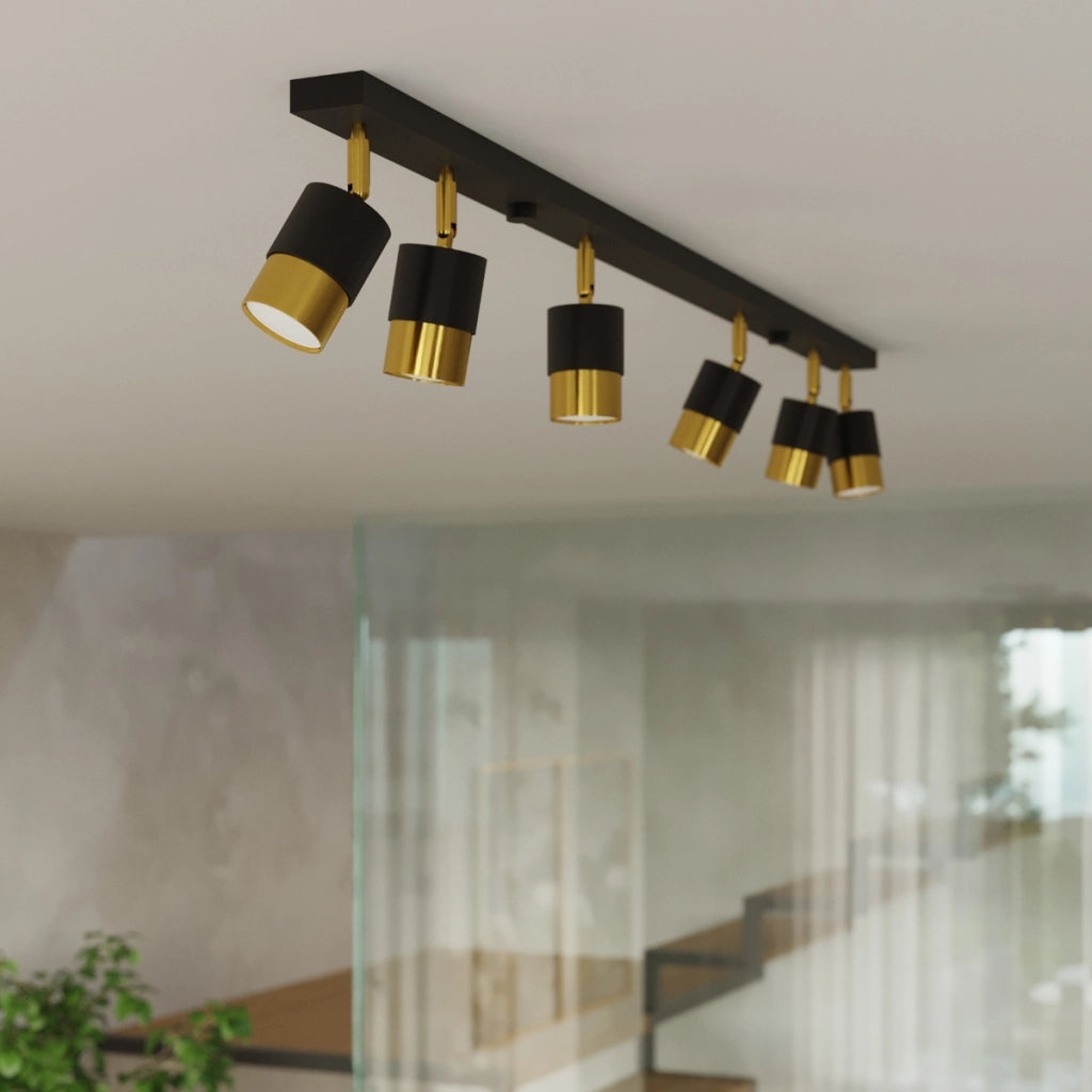 Lampada da soffitto NERO 3 nero/oro