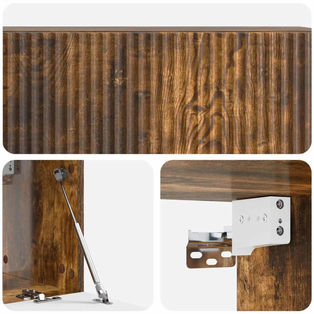 Mobile Porta TV da Muro-Credenza per TV sospesa Rovere Fumo 98 x 31 x 30 cm 290121