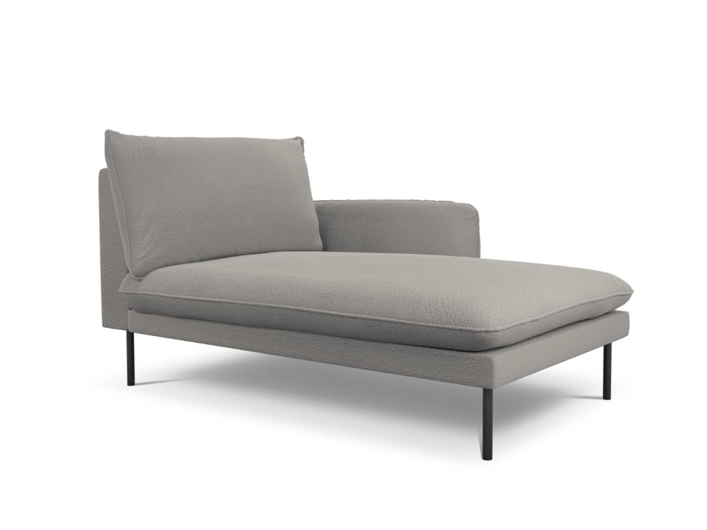 Cosmopolitan Design - Chaise longue destra "Vienna" in bouclé grigio 