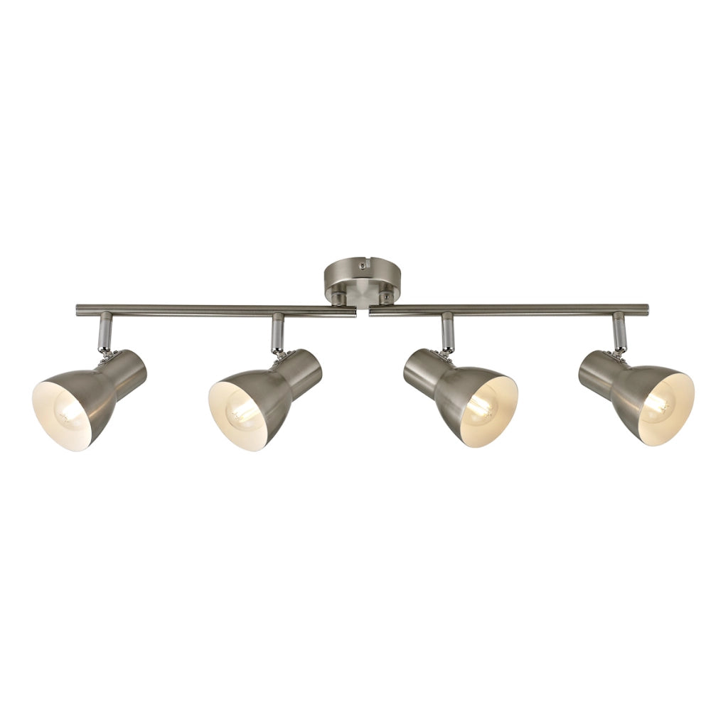 Faretto soffitto moderno 4 luci nichel satinato E14