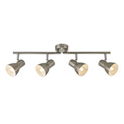 Faretto soffitto moderno 4 luci nichel satinato E14