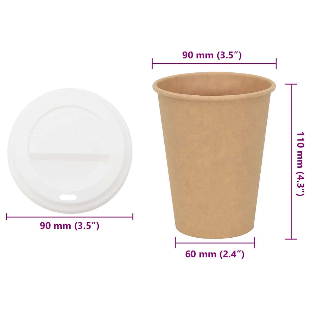 Tazze da CaffÃ¨ in Carta con Coperchi 1000 pz 12oz 300 ml