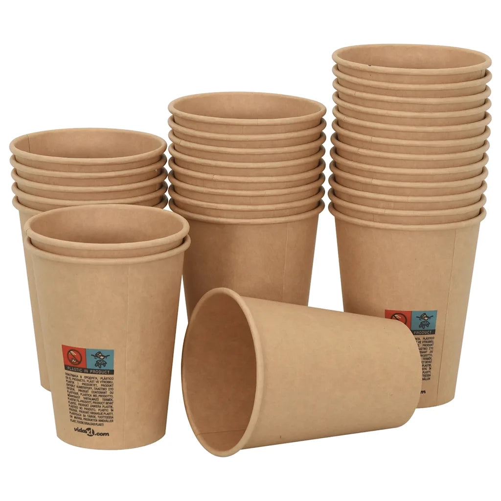 Bicchieri da Caffè in Carta 1000 pz 12oz 300ml Marrone 4102796