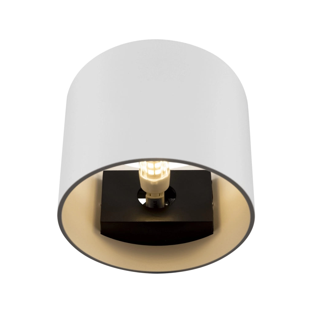 Applique Da Parete Moderno Rond Alluminio Bianco 1 Luce G9 50W