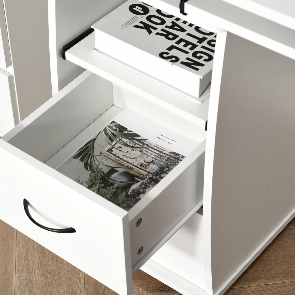 Scrivania per computer con cassetti ¨C Minimal ¨C bianco legno 120x55x85 cm