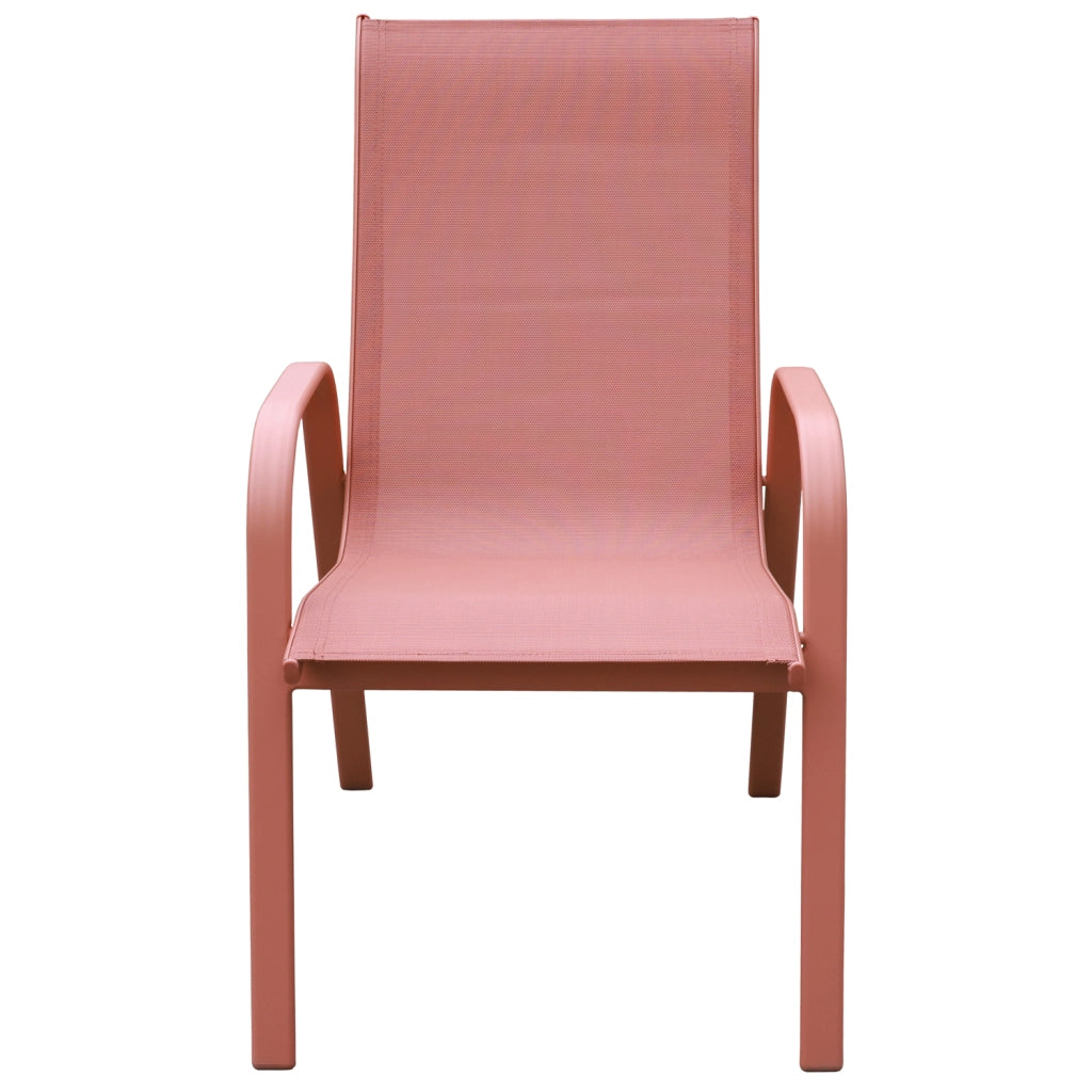 Set di 4 sedie MARBELLA in textilene terracotta - alluminio terracotta
