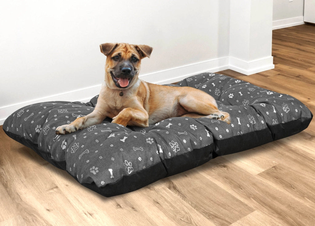 AIO FACTORY 80x60 cm PRESTIGE Letto per cani impermeabile Silver Bones