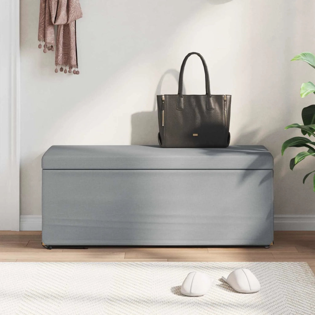 Pouf Grigio chiaro Tessuto e Legno Ingegnerizzato 876788