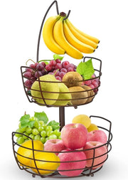 Scatole per frutta con contenitore per banane e cornice per verdura - bronzo - 2 pezzi