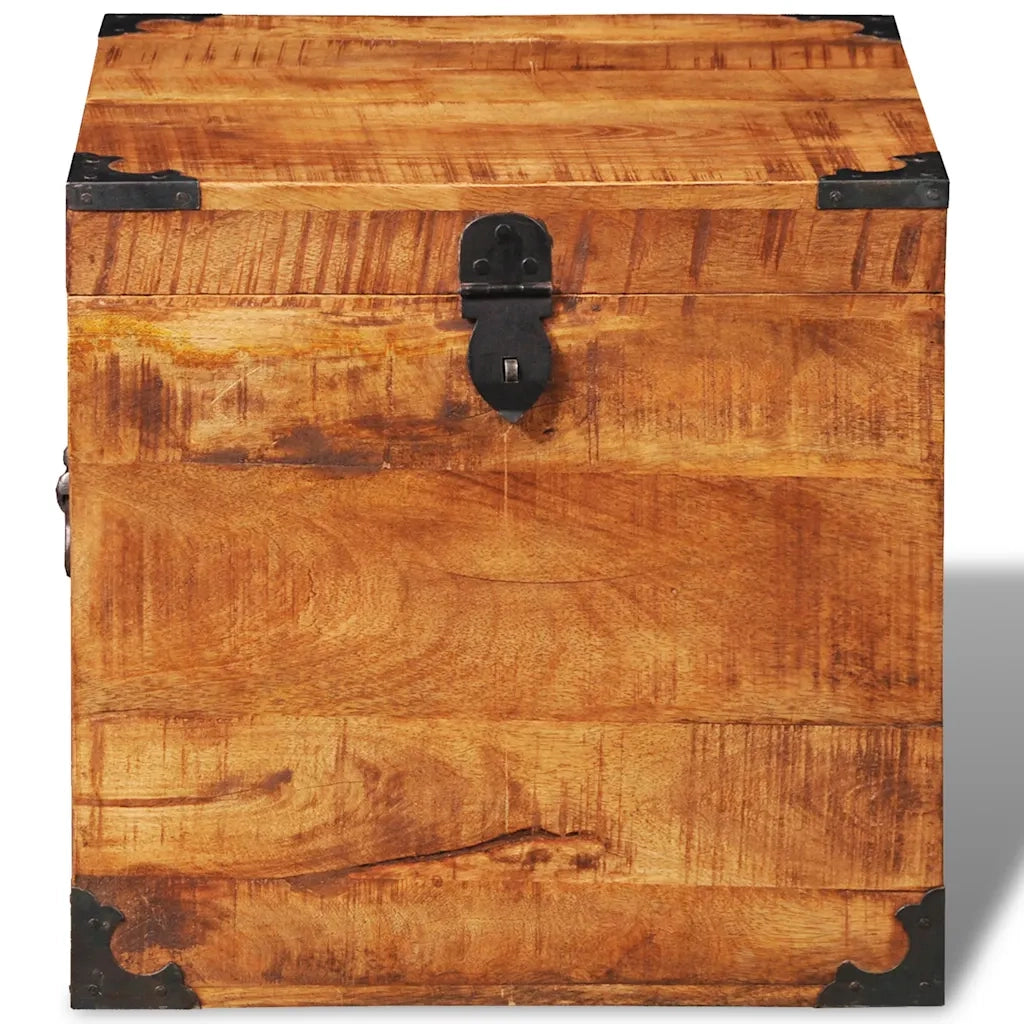 Cassapanca di Stoccaggio a Cubo in Legno Ruvido di Mango 241636